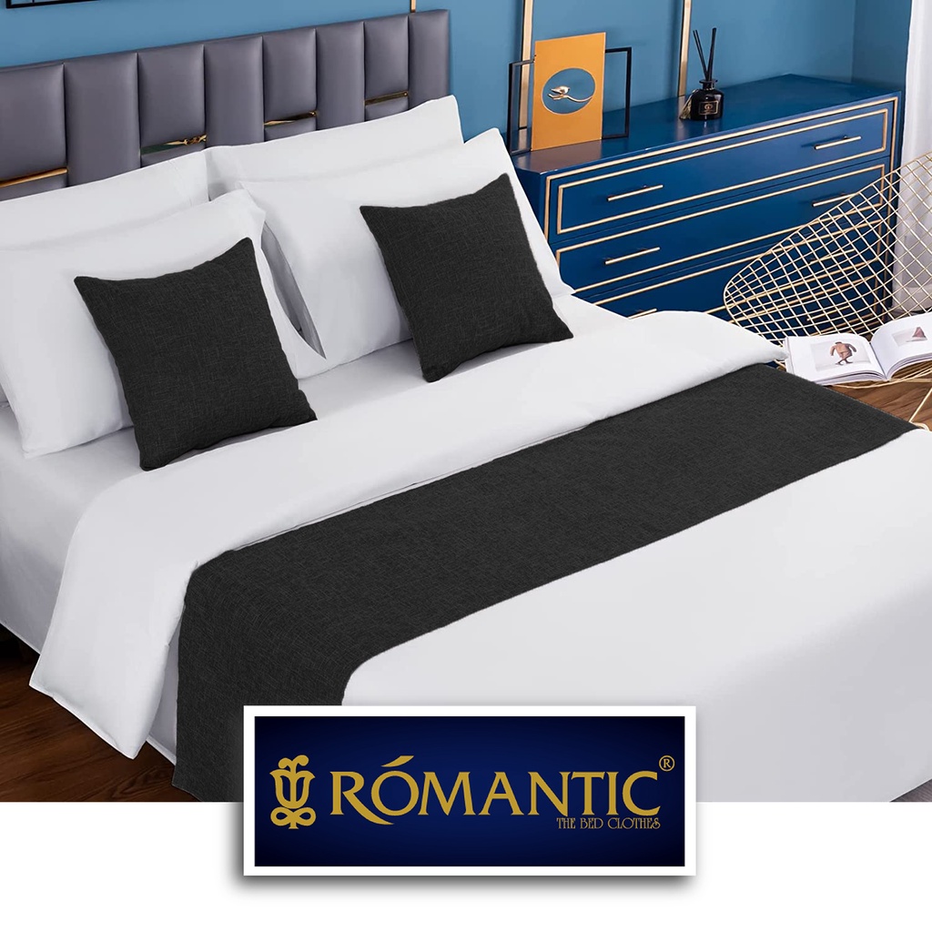 Bed Runner / Selendang kasur Silver Black by ROMANTIC standard Hotel minimalis