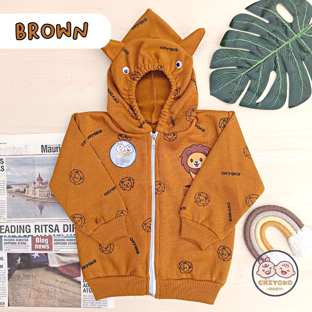 Jaket Hoodie Fleece Bayi, Sweater Anak Murah dan Hangat BABY LION Chiyoko Baby