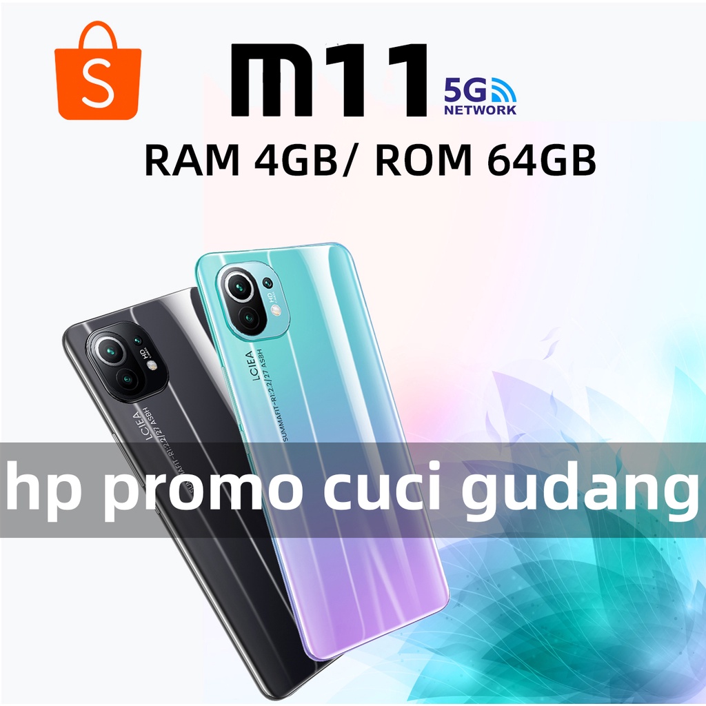 Hp Asli Murah Handphone M11 Ram 4GB Rom 64GB 4500mAh 8 Core Gratis ongkir bisa cod