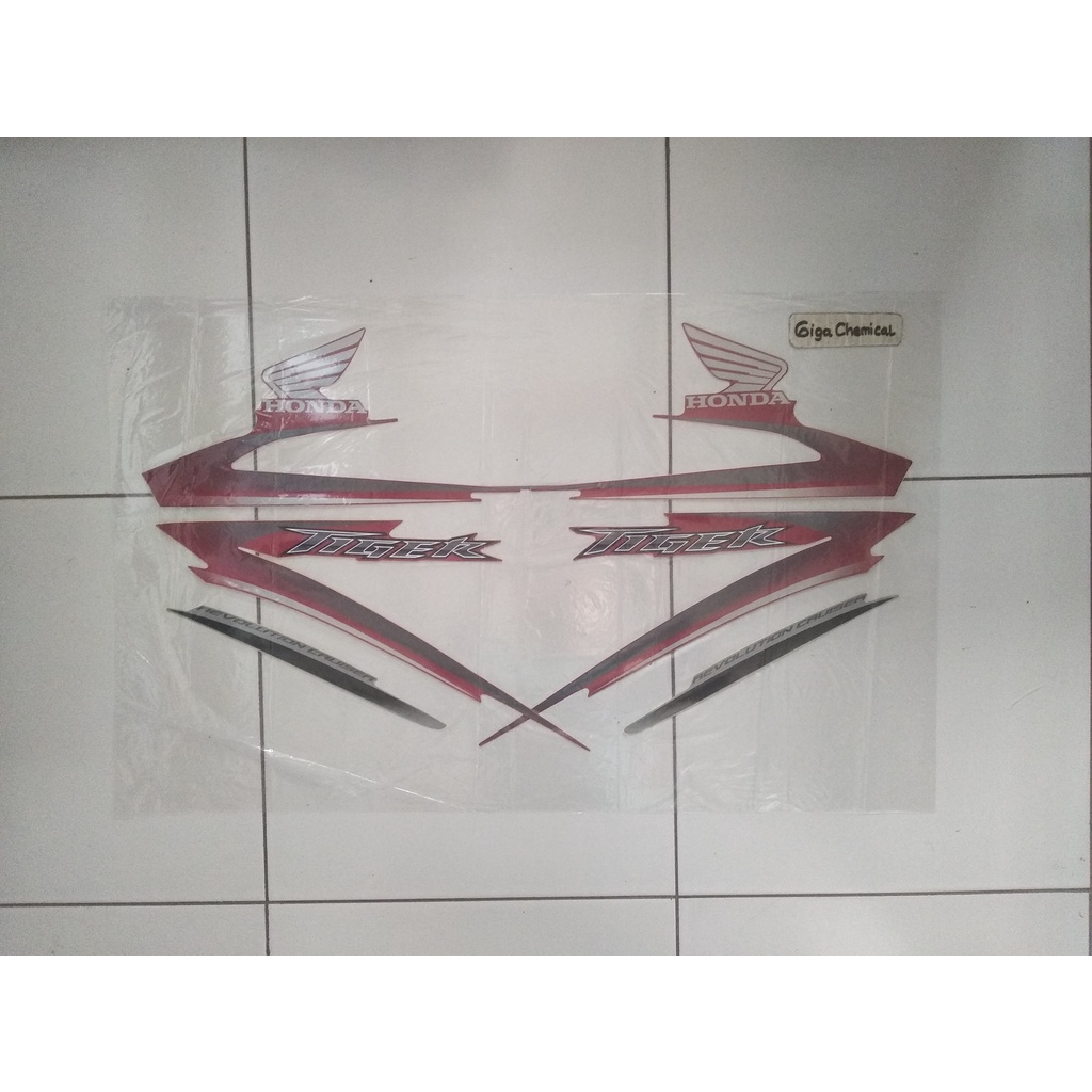 Striping Sticker Lis Honda Tiger Revo PC 2009 2010 Merah Original