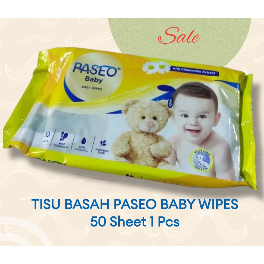 Paseo Baby Wipes Tissue Tisu Basah 50 Sheet 1 Pcs