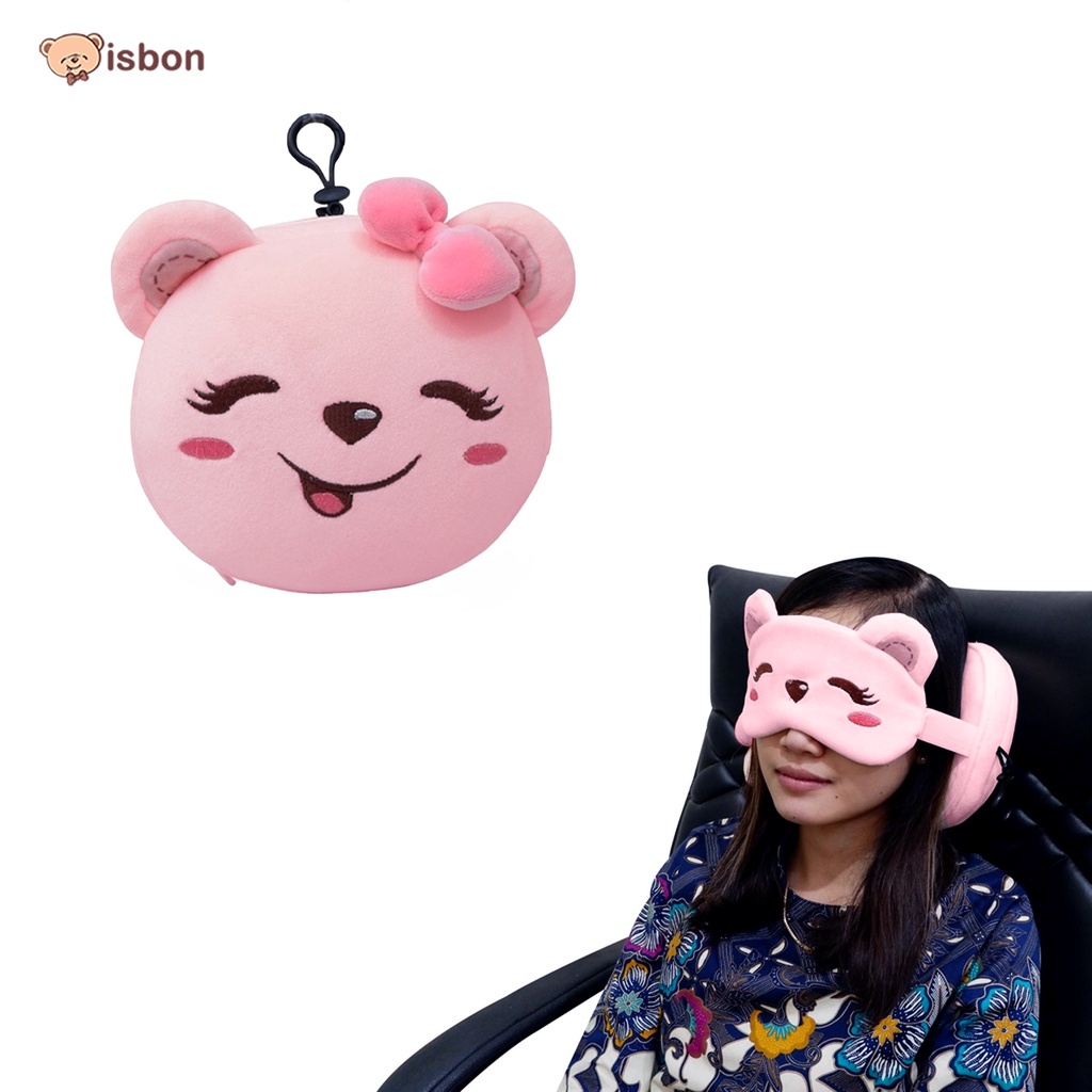 Penutup Mata 2 in 1 eye mask dan bantal kepala multifungsi mudah dibawa nyaman digunakan saat berpergian jauh by Istana Boneka