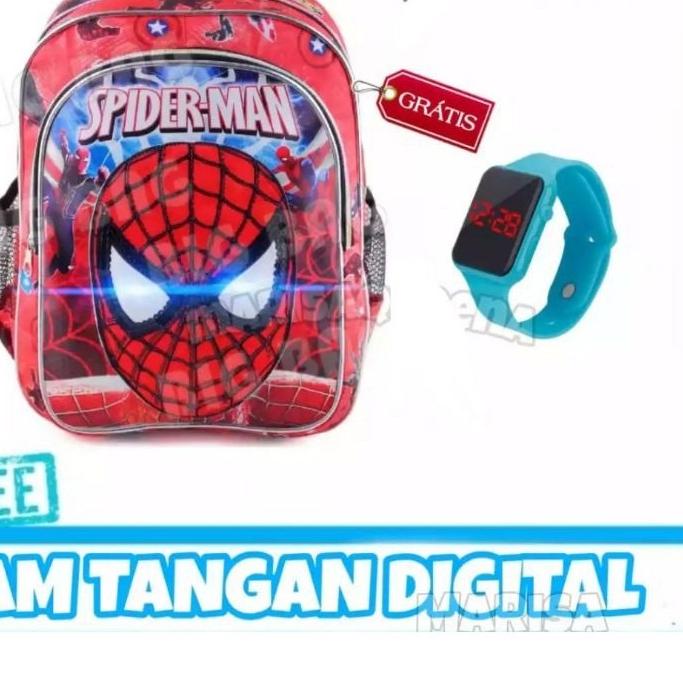 Flash Sale tas spiderman tk paud tas spiderman led mata nyala