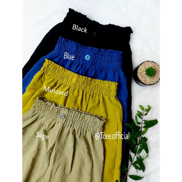 BUTTON CRINCLE CELANA KULOT HIGHTWAIST KANCING AIRFLOW WANITA KEKINIAN