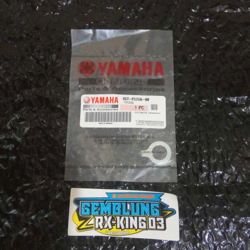 PLAT INDIKATOR INDICATOR KETEBALAN KAMPAS REM RXKING RX KING ORIGINAL