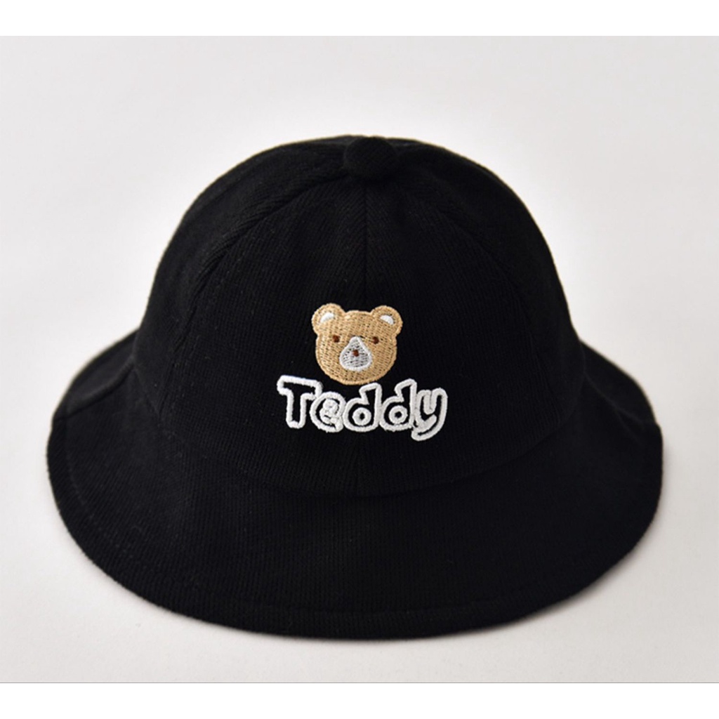 Topi bucket anak unisex usia 6 bulan sampai 5 tahun keren / topi anak bayi motif TEDDY BEAR lucu import