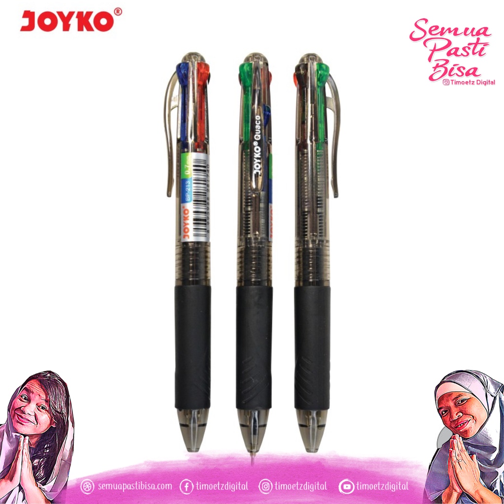 

Pulpen Joyko 4 warna / Joyko Quaco BP-213
