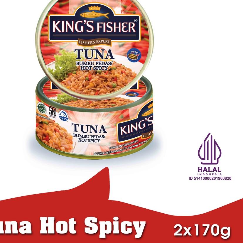 

Discount | KG7|King's Fisher Paket 2 Pcs Tuna Canned Hot Spicy Daging Tuna Makanan Kaleng 170 gr