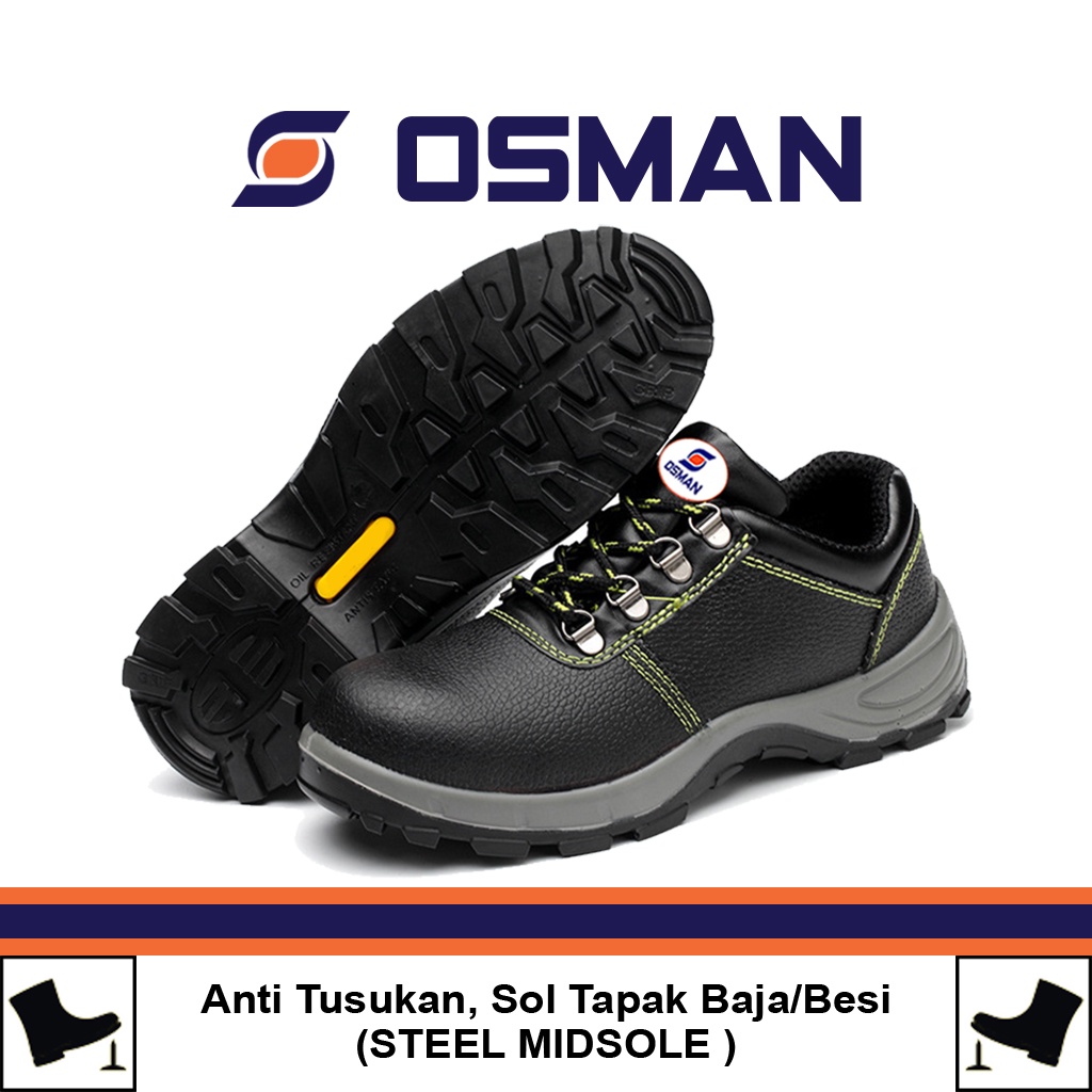 OSMAN Sepatu Safety Shoes Low Cut Sepatu Safety Ujung Besi Tipe OS-539