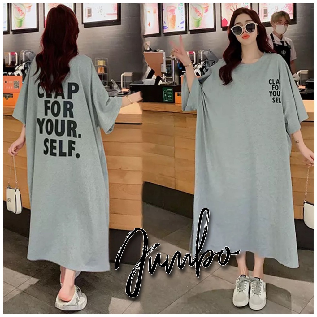 VS GG - long dress JUMBO wanita CLAP FOR YOUR SELF - konveksi murah tanah abang