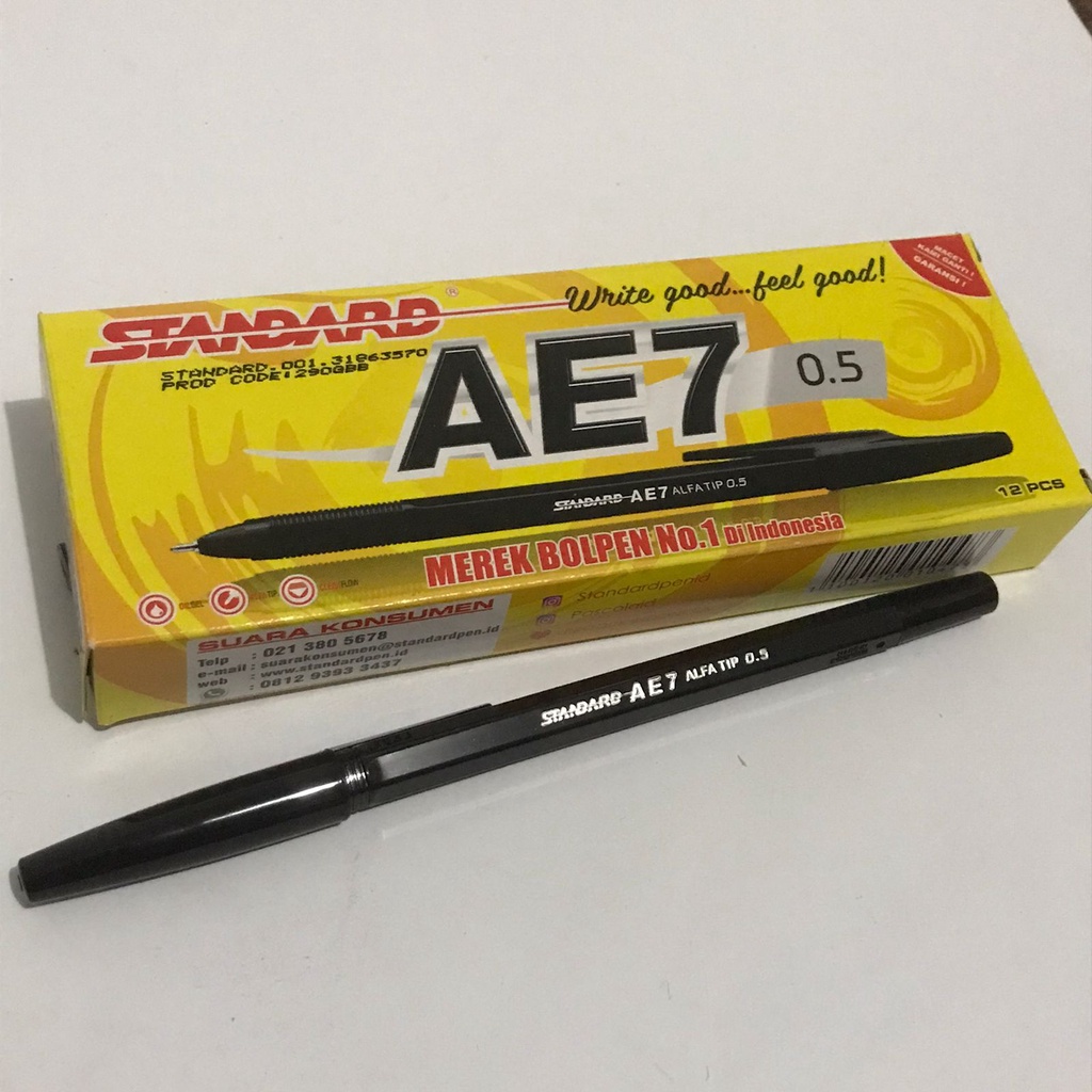 

Pulpen Standard AE7 Pen Standar Cabut Hitam Merah