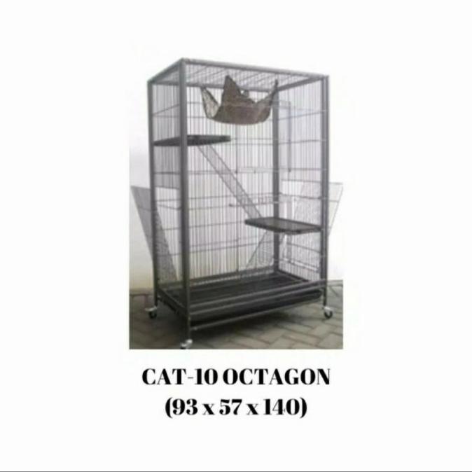 Kandang Kucing Tingkat Octagon CAT-10 (93 x 57 x 140)