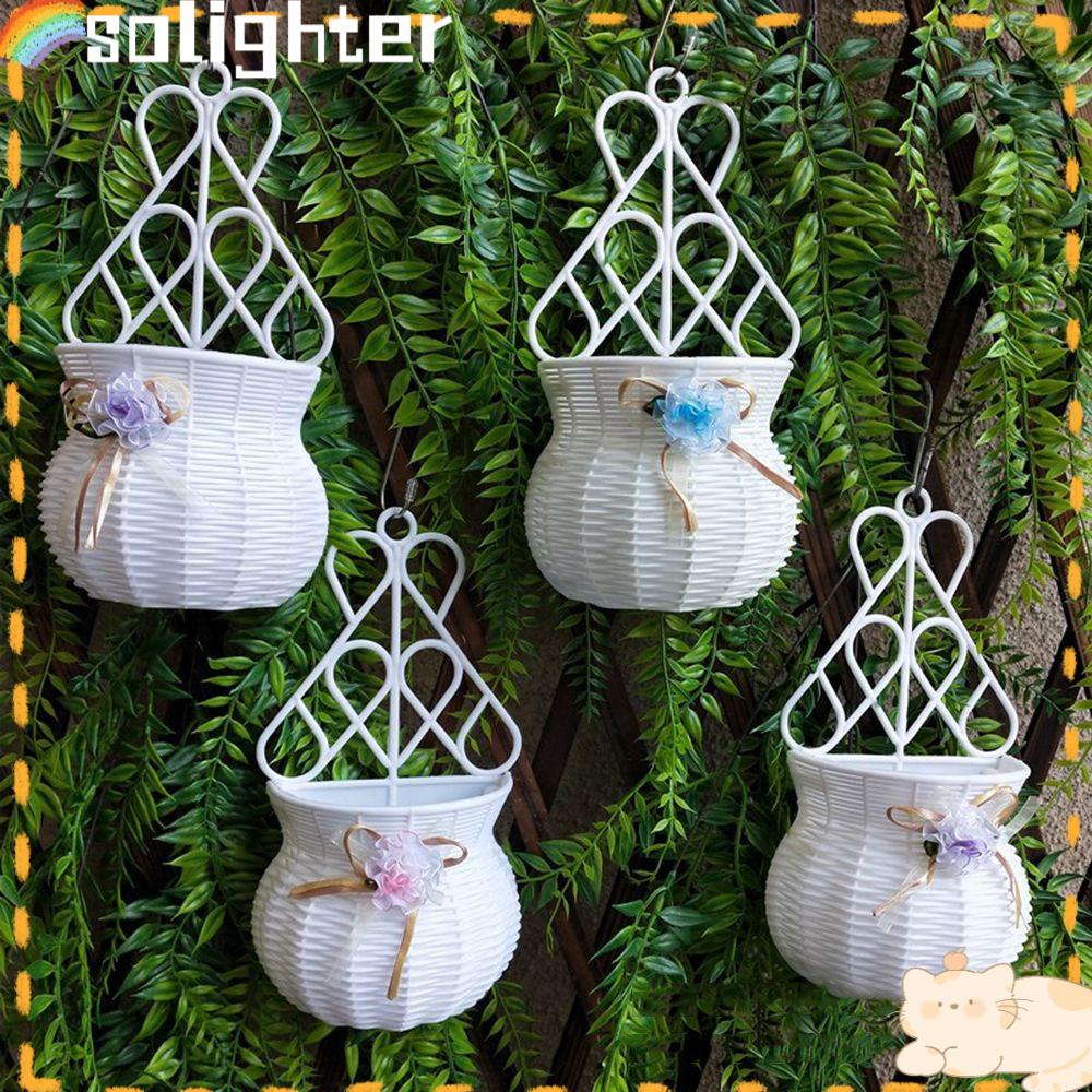 Solighter 3Pcs Hanging Planter Plastik Taman Rumah Serba Serbi Organizer