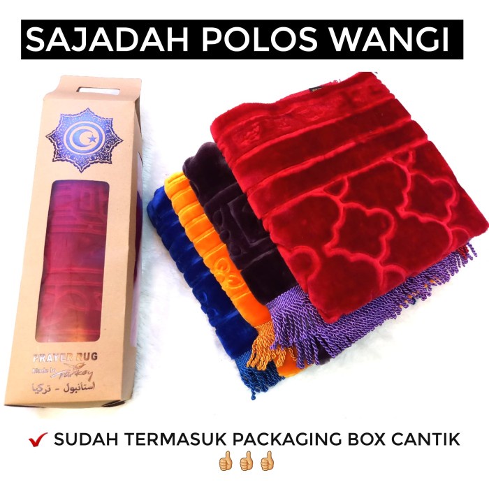 Sajadah Sajadah Turkey Polos Al Jeddah Turki Gambar Embossed Timbul(A4F2) Sajadah Wangi Premium Saja