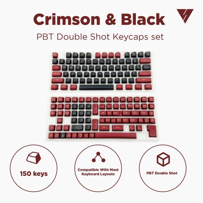 Crimson Black PBT Double Shot CSA Profile Keycaps