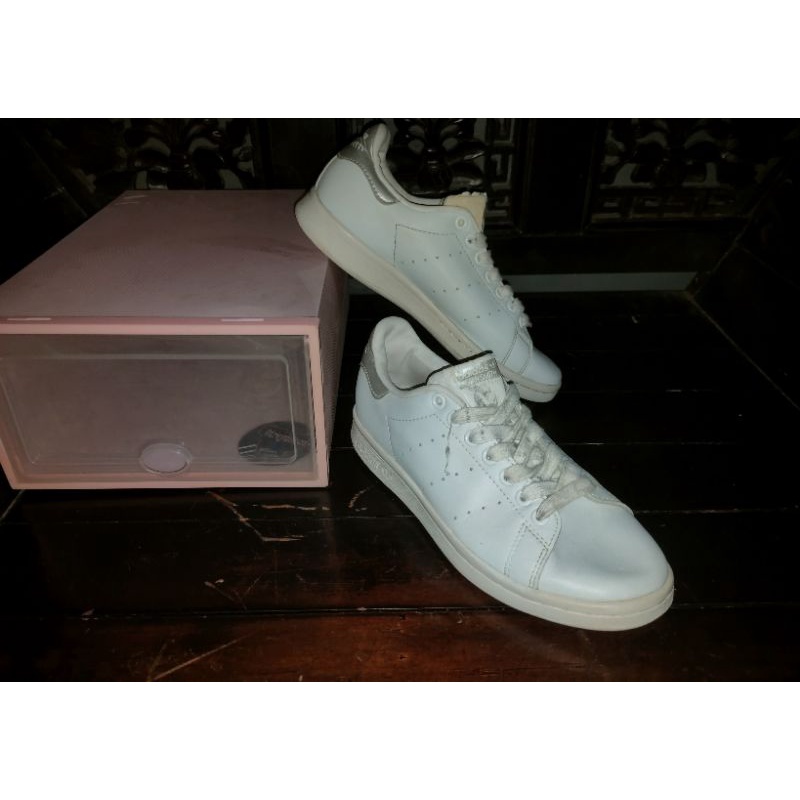 ADiDAS STAN SMITH LEATHER SILVER ORIGINAL WOMAN/ ONTHE SCHOOL