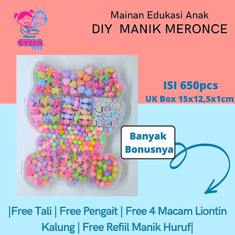 Mainan anak Edukasi Box Meronce kreatif kreasi Buat gelang kalung edukasi Menthosari anak ape paud M