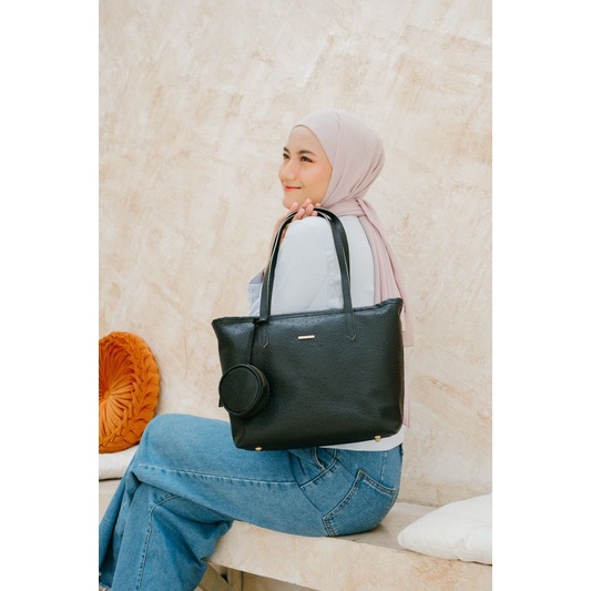 {Free Emas Mini Gold+Dust Bag}Tote Bag Flicka W27 Black,Free Dustbag
