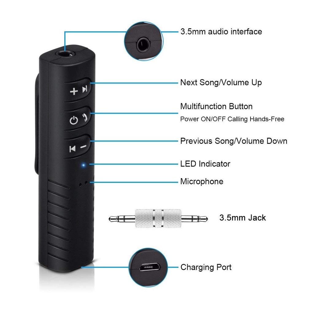Bluetooth receiver audio wireless 3.5mm BT450 bluetooth music receiver AH025 - XOBOX