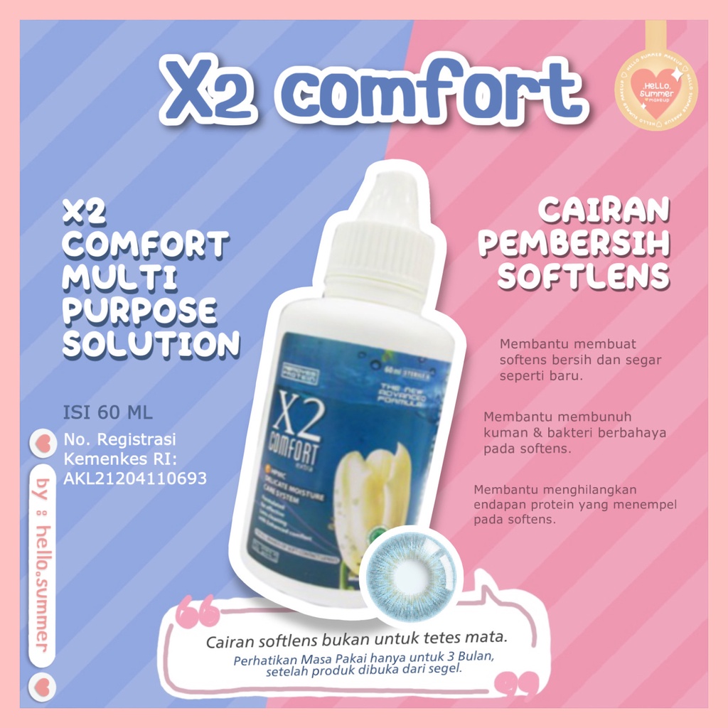 X2 NICE LOOK SOL 8 Cairan Air Softlens Multi Purpose Contact Lens Solution 60ml 150ml