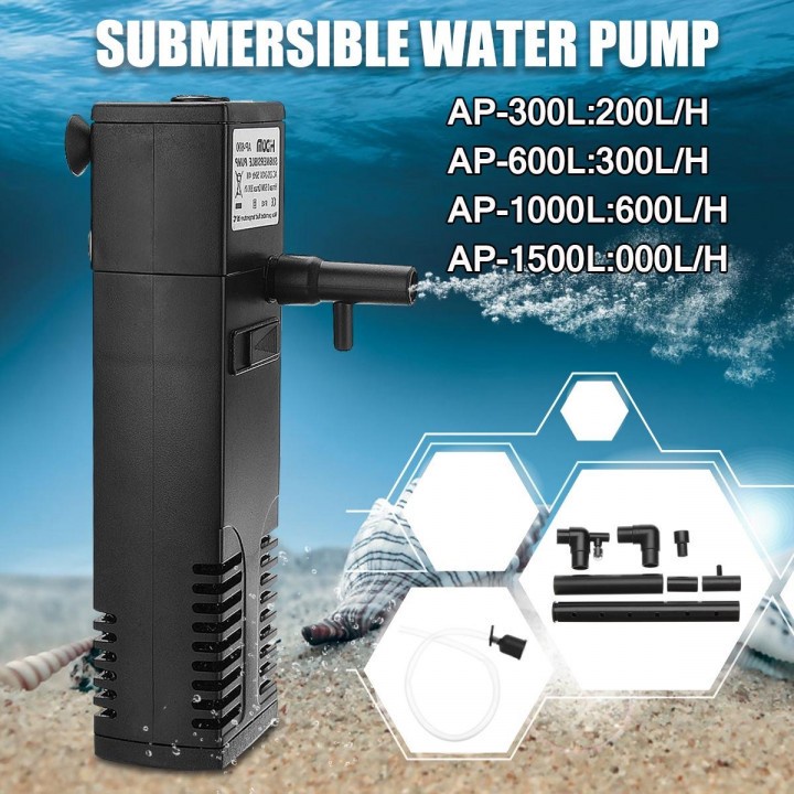 11 HiDOM AP-300L - Internal Submersible Aquarium Filter - 200L Per Jam