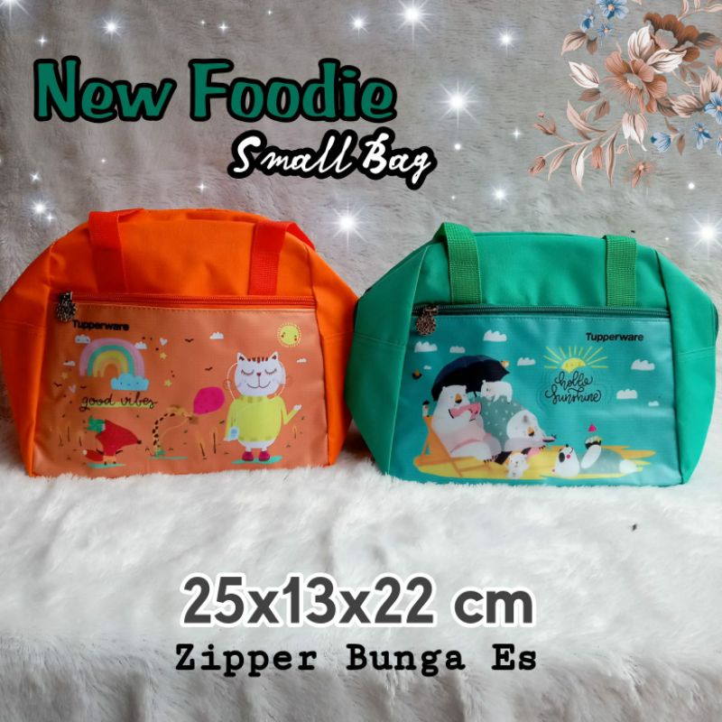 Small New Foodie karakter Tas Bekal ( Zipper bunga es )