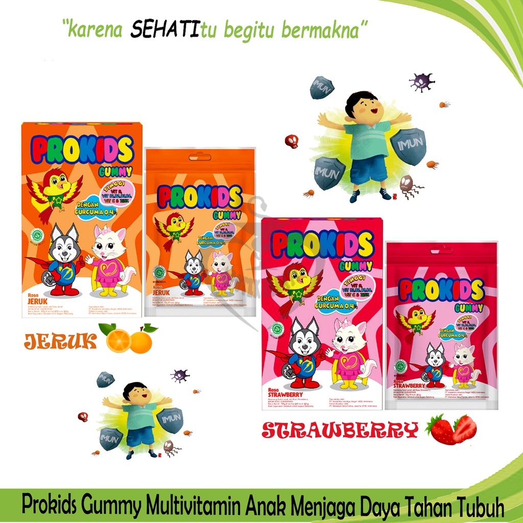Pro Kids Gummy Suplemen Kesehatan Multivitamin Plus Curcuma Prokids