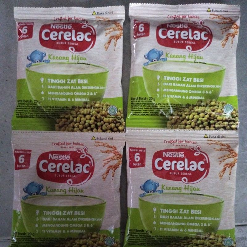 Jual NESTLE CERELAC BUBUR SEREAL RASA KACANG HIJAU SACHET (20 GRAM @8 ...