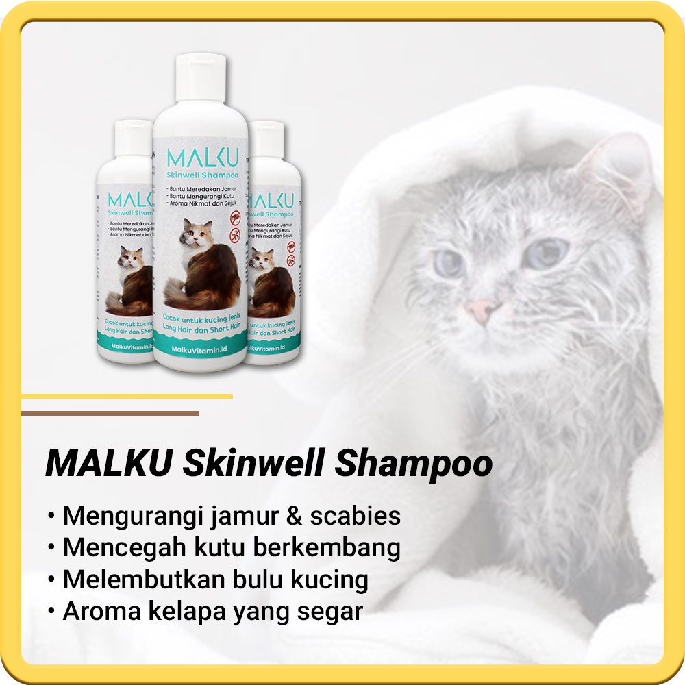 MALKU Skinwell Shampoo - Shampoo Kucing Anjing Anti Kutu &amp; Jamur