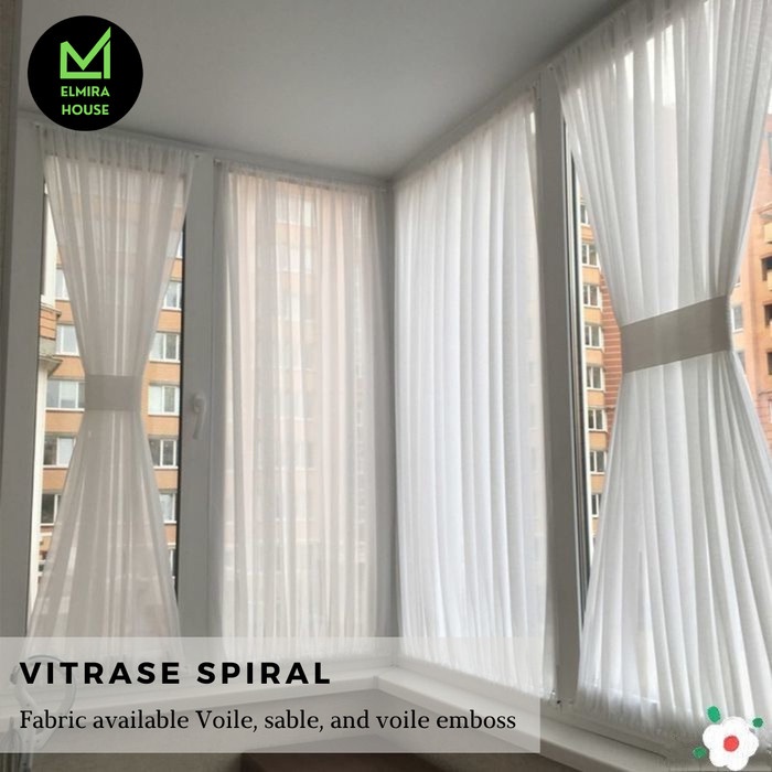 Vitrase minimalis kupu kupu jendela - Voile