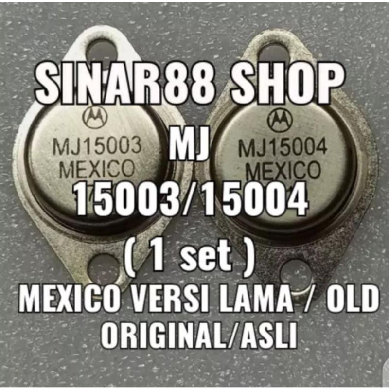 Hrg 1set Tr TRANSISTOR PNP JENGKOL MJ15003/15004 MJ 15003 15004 MEXICO ORIGINAL ASLI