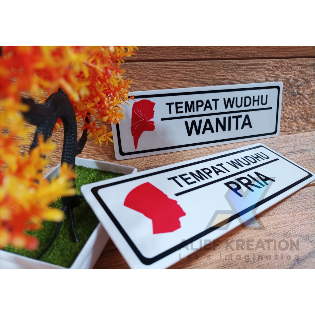 AKRILIK TULISAN TEMPAT WUDHU PRIA DAN WANITA