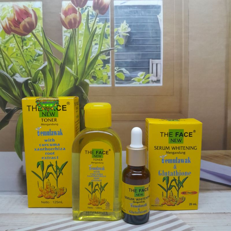 Paket Cream Temulawak The Face 2in1 / Paket Temulawak The face [serum+toner]