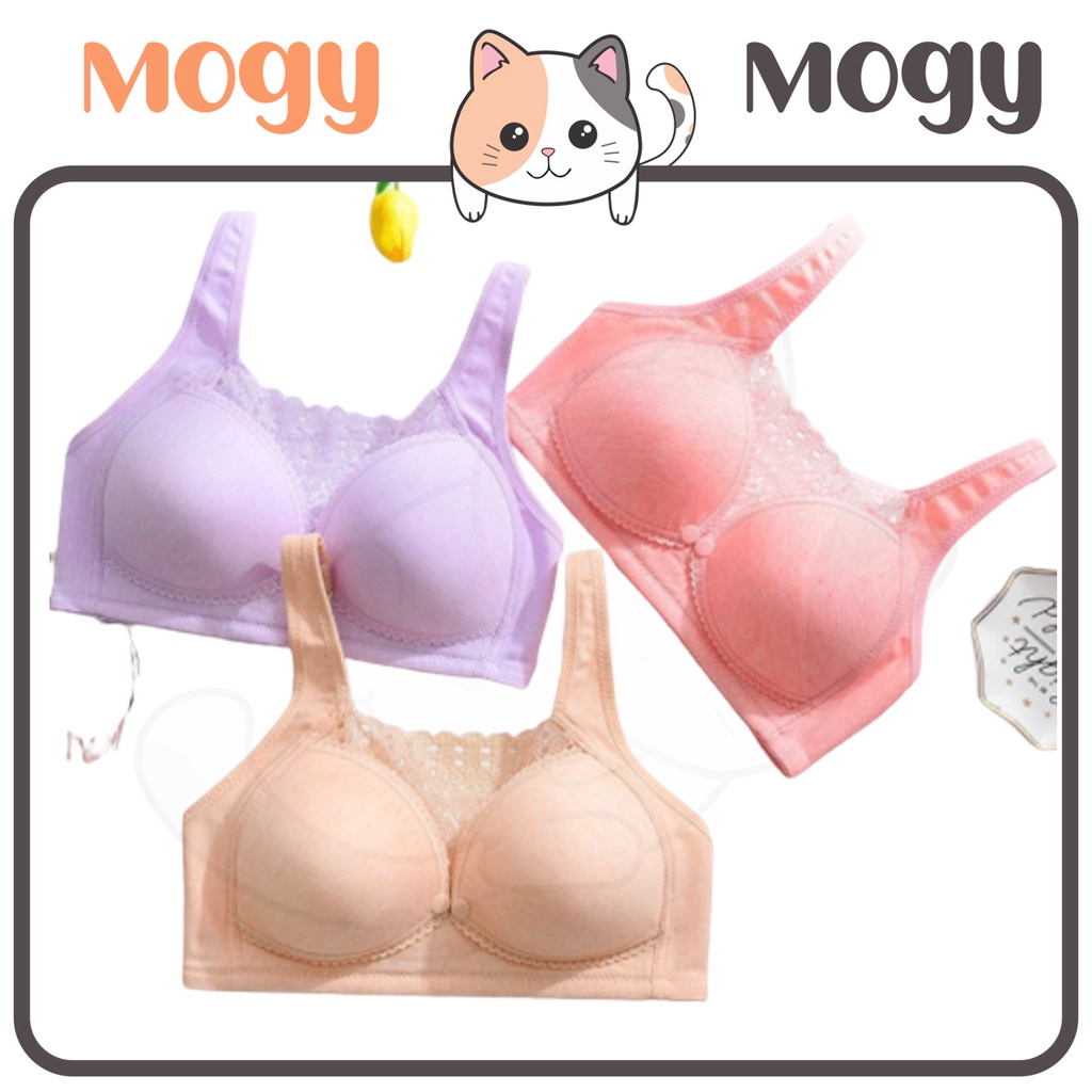 MOGYMOGY BRA522 Bra Sport Tanpa Kawat Kancing Depan Bahan Lembut Bra Kehamilan Menyusui Sportbra Olahraga