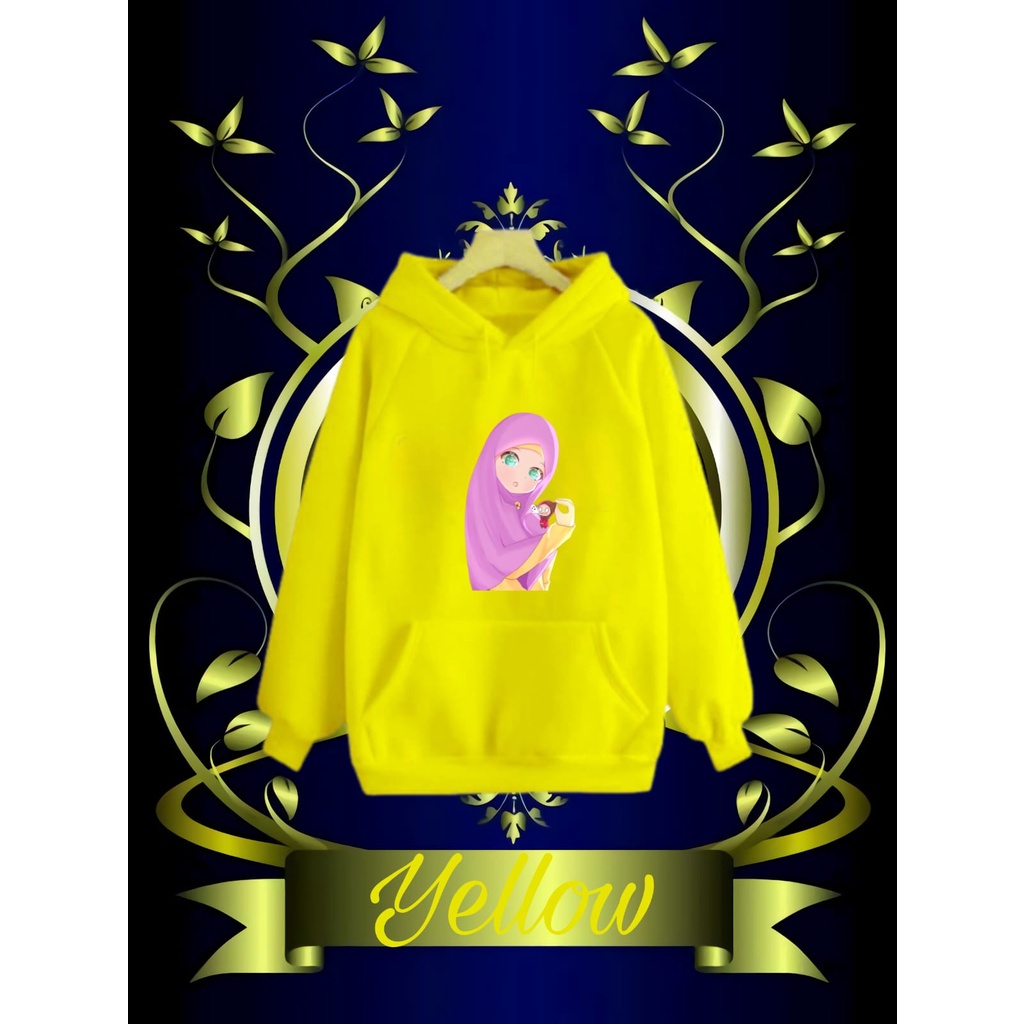 Hzl_outfit Sweater Hoodie Hijab Purple Anak Perempuan/ HOODIE ANAK PEREMPUAN SWEATER