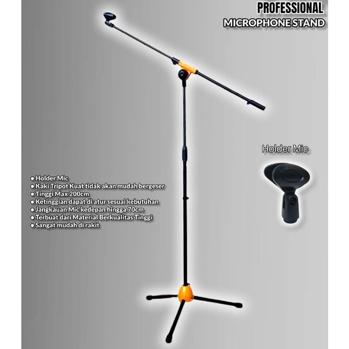 stand mic panjang full besi stand microphone high quality full besi