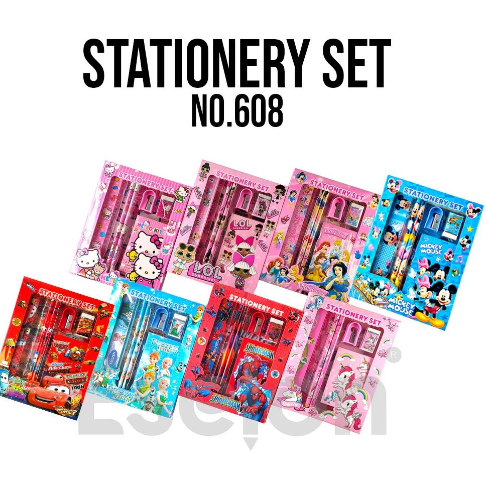 

[COD NR58] Paket alat tulis 6in1 NOTES / Alat tulis set karakter / Stationery set + NOTES 608 Diskon )V