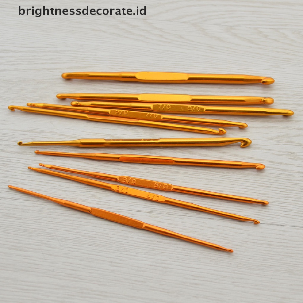 [Birth] 10pcs Alumina Crochet Hook Set DIY Knitg s Alat Jahit Knitg Rumah [ID]