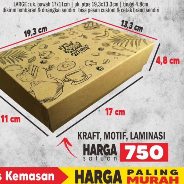 

12.12 SALE Paper Lunch Box L Motif Kraft Laminasi (34pcs) 