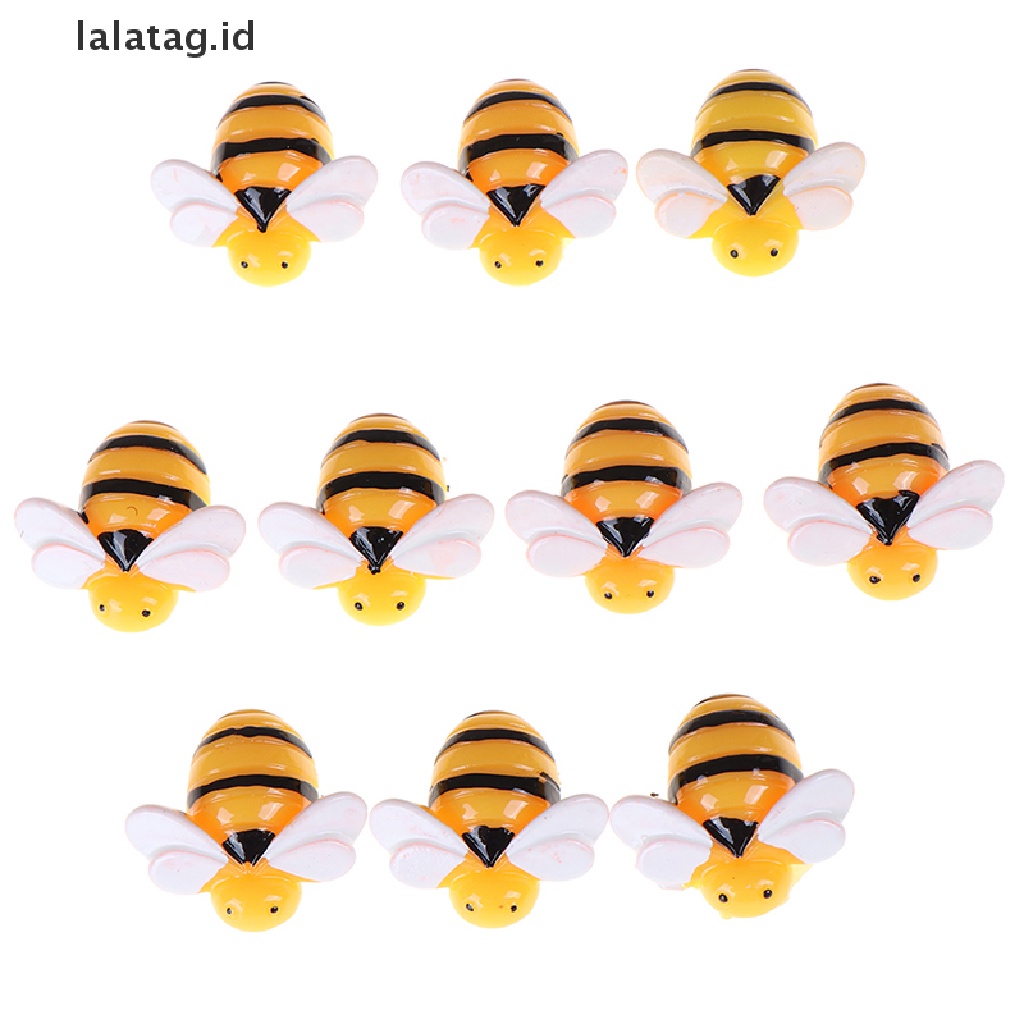 [lalatag] 10pcs Flat Back Resin Cabochon Bee DIY Flatback Scrapbooking Hiasan Craft [ID]