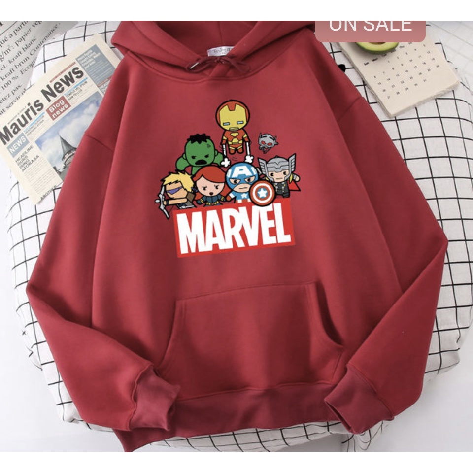 Jumper Hoodie Anak  MARVEL SUPERHERO II Jaket Hoodie Anak Viral II Sweater Hoodie Kids Sz M - XL ( Laki Laki &amp; Peremepuan )