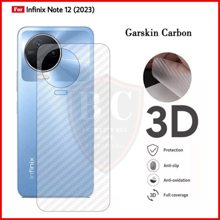 SKIN CARBON INFINIX NOTE 12 2023 - ANTI GORES BELAKANG INFINIX NOTE 12 2023