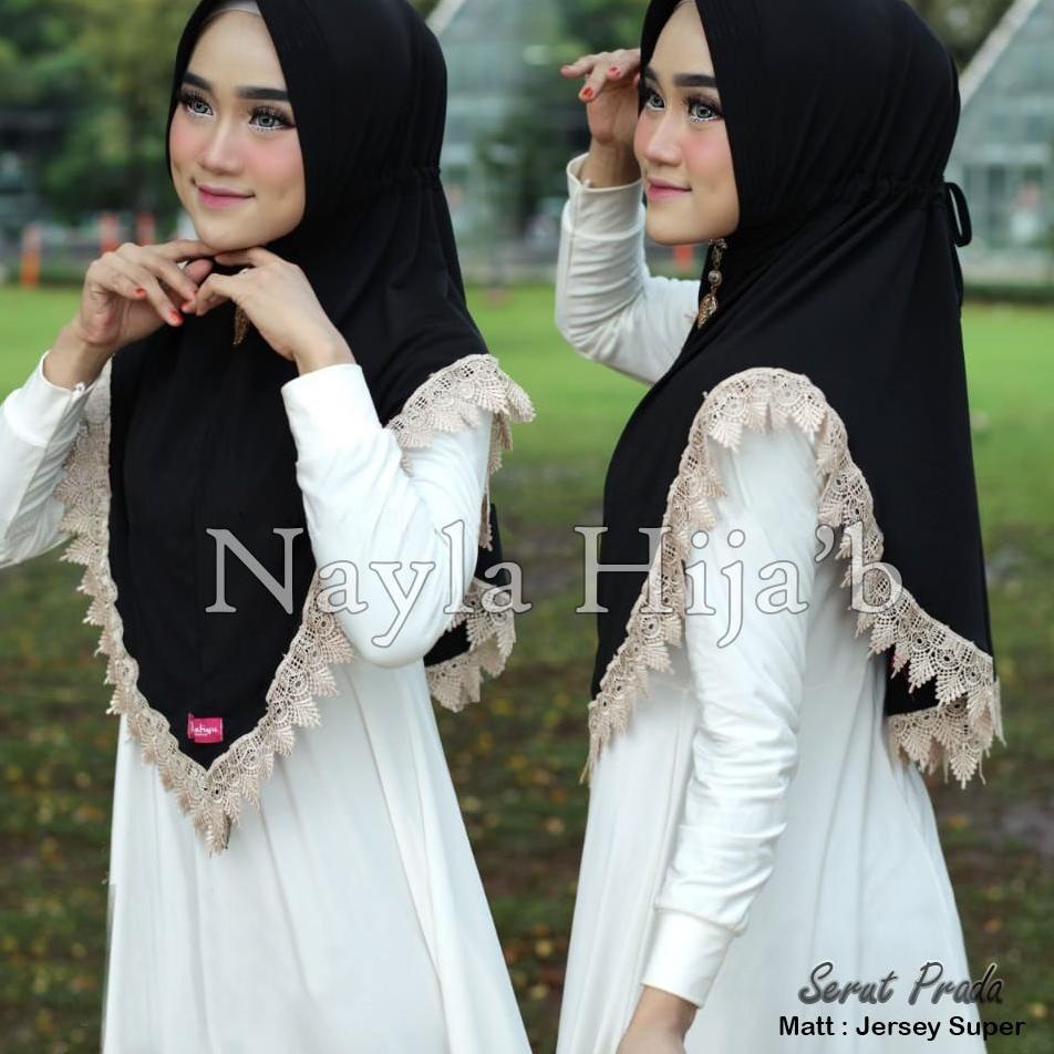 "GDT.10Ja23в" BEST SELLER Jilbab Instan Serut Prada Renda Import Jilbab Bergo Terbaru dan Termurah N