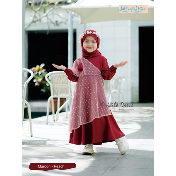 Gamis Pricilia dress by Pachira kids /dress pricilia pachira size 6-10 tahun / pricila dress pachira kids nablfashion