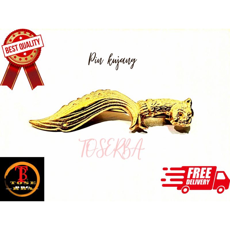 pin kujang jumbo bahan kuningan/ pin peci / pin kujang/ pin
