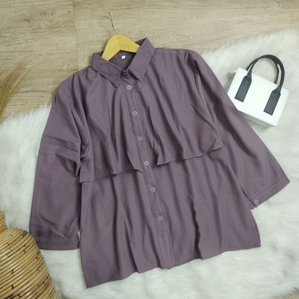 KEMEJA ATASAN JUMBO BIG SIZE OVERSIZE ZIZY LD 120 130 140 150 (COD)