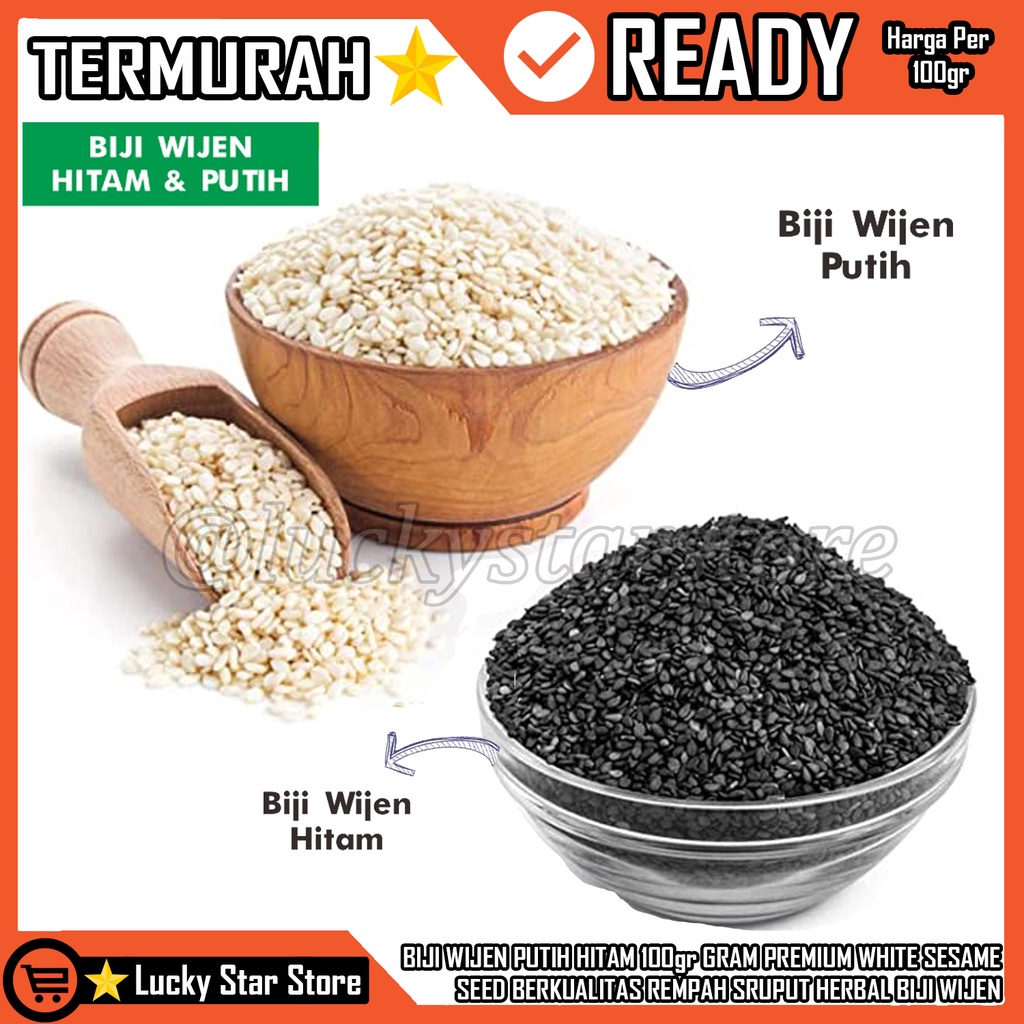 

BIJI WIJEN PUTIH HITAM 100G GRAM MENTAH GOMA RAW SESAME SEED SEEDS WIJEN HITAM IMPORT 100 GR BLACK SESAME SEED GRADE AA FRESH WIJEN PUTIH PREMIUM WHITE SESAME SEED ORGANIC WHITE BLACK SESAME HALAL BAHAN SUSHI TABURAN KIMBAP GIMBAP KIMCHI MAKANAN HERBAL