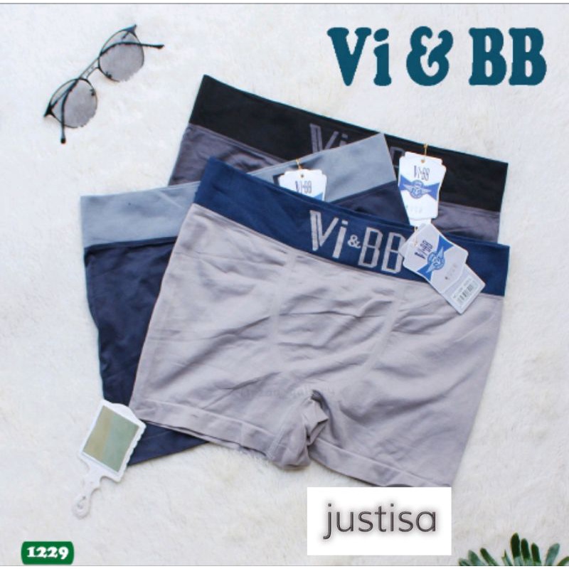 3 pcs CD BOXER PRIA 1229 VI BB Celana Dalam Boxer Pria Boxer Rajut Seamless VI BB