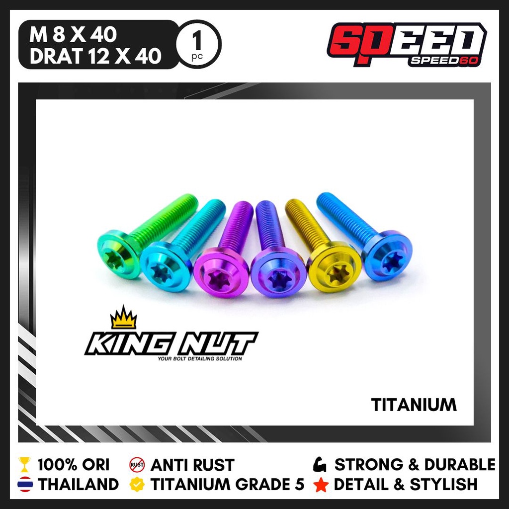 Probolt Titanium Baut M 8 x 40 Drat 12 x 40 Grade 5 King Nut