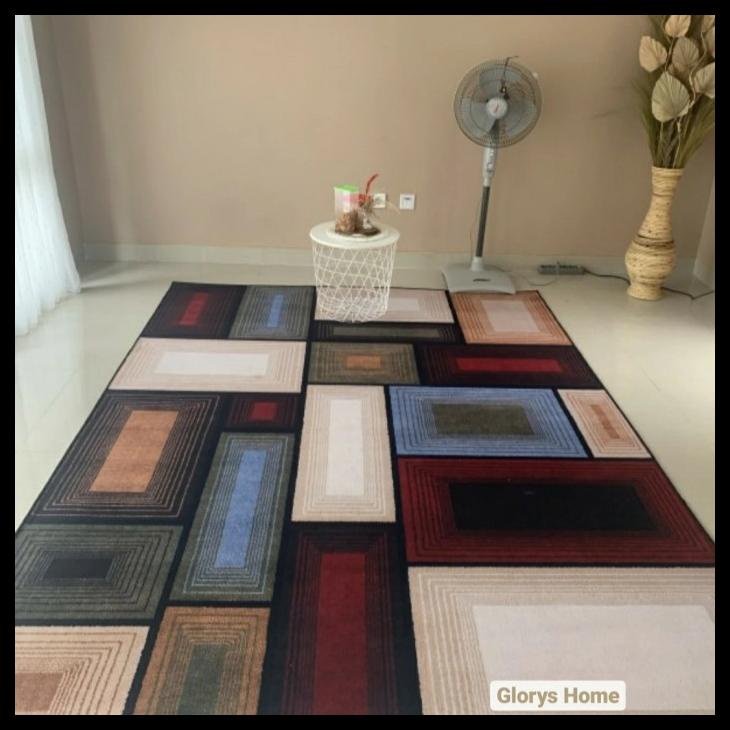Karpet Permadani Karpet Lantai Rumah Modern Motif Minimalis 160 X 210